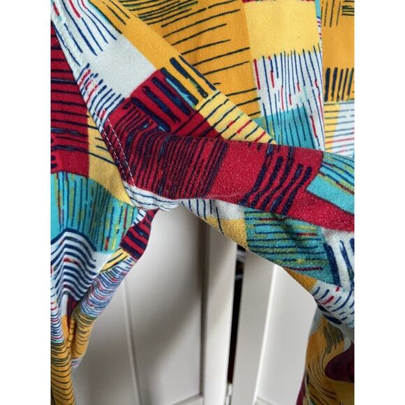 LuLaRoe Womens Leggings Sz TC Teal‎ Mint Yellow Gold Red Geometric 12 14 16 18 - Picture 5 of 8